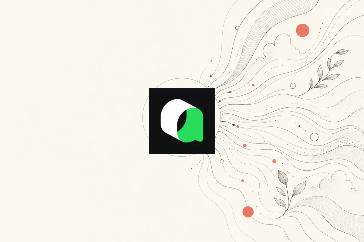OpenDesign vs Qoder — ilustração editorial em papel de tom quente de um prompt convergindo para um hub de design que é seu