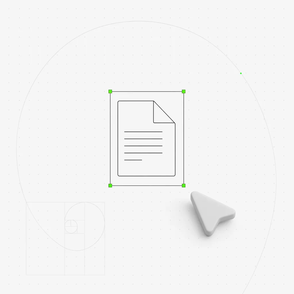 Une feuille de document markdown unique avec des lignes de texte brut, sélectionnée dans un cadre vert sur un fond éditorial presque blanc